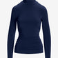 So Chic Ruched Turtleneck Top Blue Depths