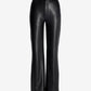 Malibu Faux Leather Wide Leg Five Pocket Pant Black