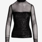 Sequin Sheer Top Black