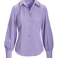 Crystal Embellished Collar Victoria Chic Drama Sleeve Shirt Violet Tulip