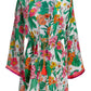 Cabana Tropics Print Flare Sleeve Duster Pink Multi