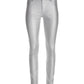 Metallic Coated Ankle Jean Silver
