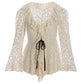 Lace Knit Ruffle Tunic Off White