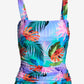 Swim Sense Print Square-Neck Tankini Top Blue Multi