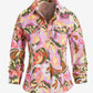 Print Ruched Sleeve Shaped Denim Jacket St Tropez Abstract