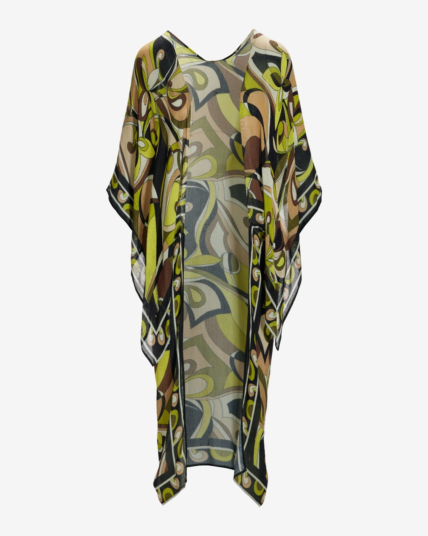 Martini Abstract Border Print Light Weight Kimono Duster Martini Abstract
