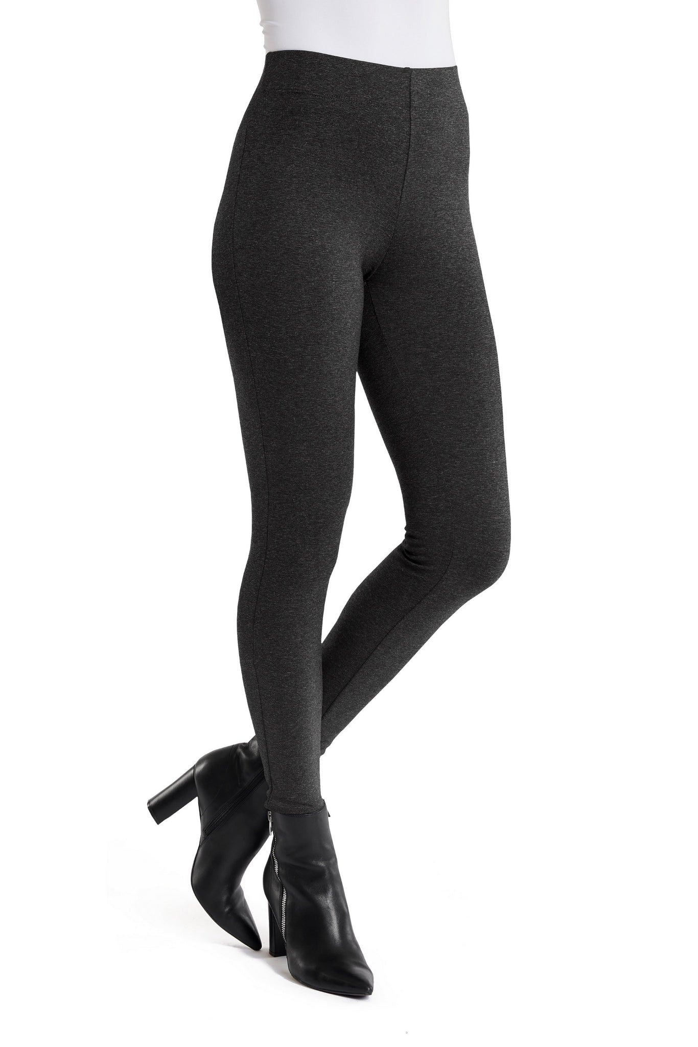 Knit Ponte Pull On Legging Charcoal Gray