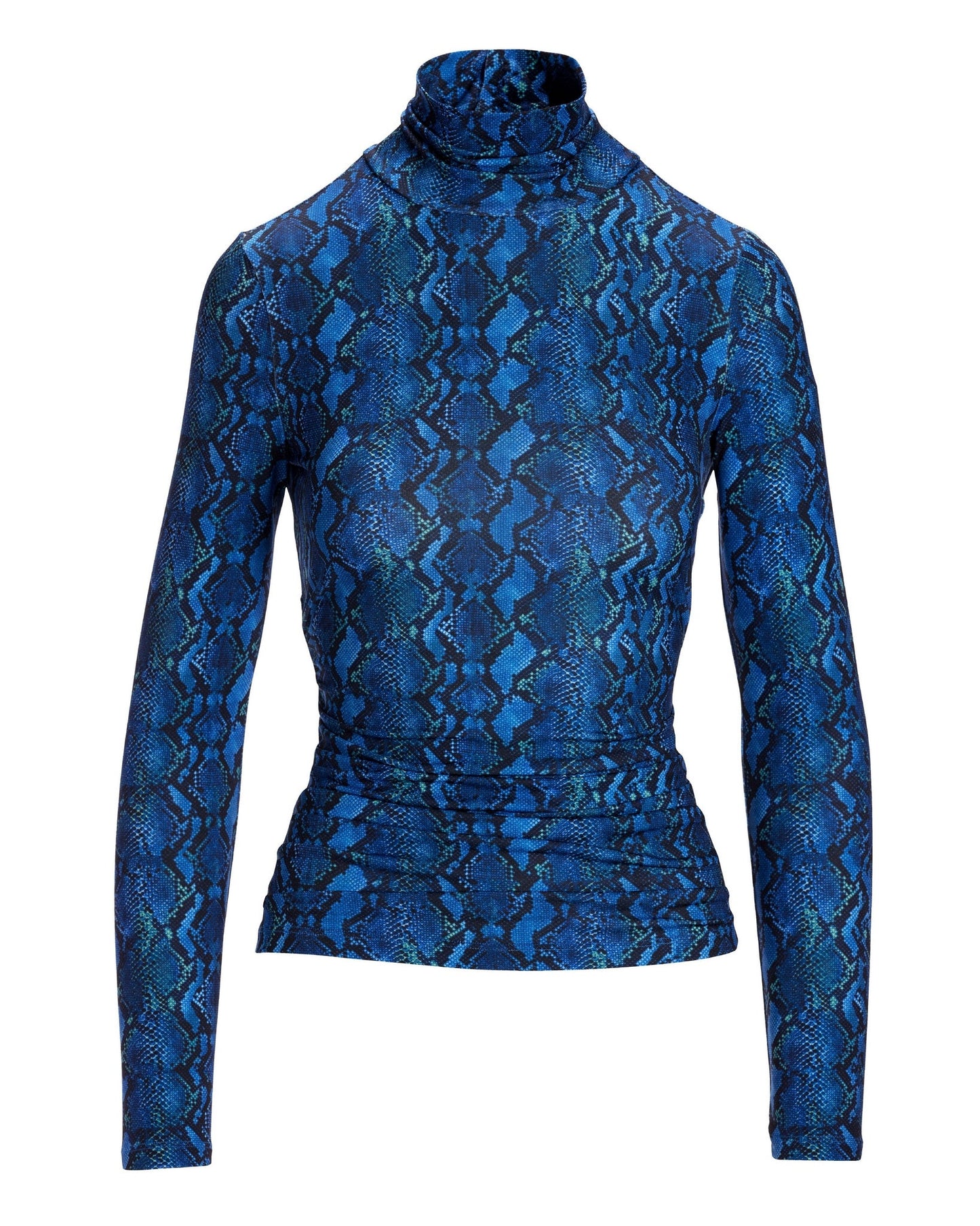 So Chic Exploded Snake Turtleneck Blue