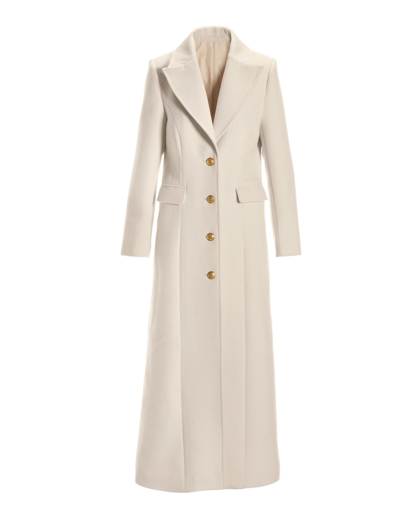 Full Length Classic Tailored Coat Ivory