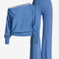 Pearl Trim Slouchy Sweater Lounge Set Granada Sky