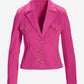 Modern Length Crest Button Luxe Denim Jacket Raspberry Rose