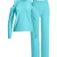 Cold Shoulder Lounge Set Blue Topaz