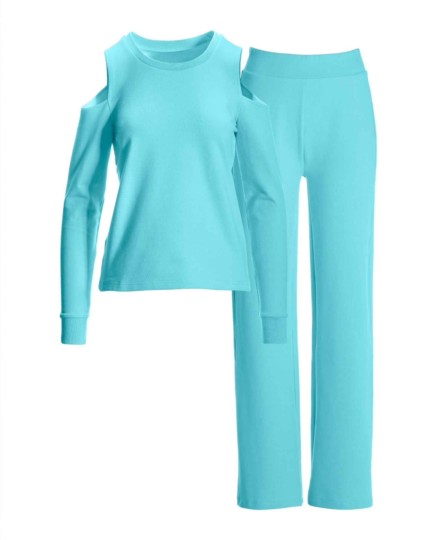 Cold Shoulder Lounge Set Blue Topaz