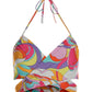 SWIM SENSE SUNSET WAVES PRINTED UNDERWIRE WRAP BIKINI TOP Multi
