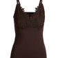 Lace Trim Cami Knit Top Safari Brown