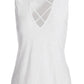 Plunging X Neck Slub Tank White