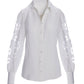 Openwork Embroidered Linen Button-Up Shirt White
