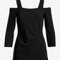 Beyond Travel Cold Shoulder Three Quarter Sleeve Top Jet Black