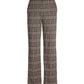 Malibu Shimmer Plaid Wide Leg Trouser Pant Tan/Black Multi