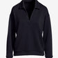 Luxe Lounge Collared Long Sleeve Sweatshirt Black