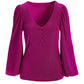 Metallic Henley Knit Top Pink