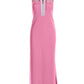 Sleeveless Chic Zip Maxi Dress Sachet Pink