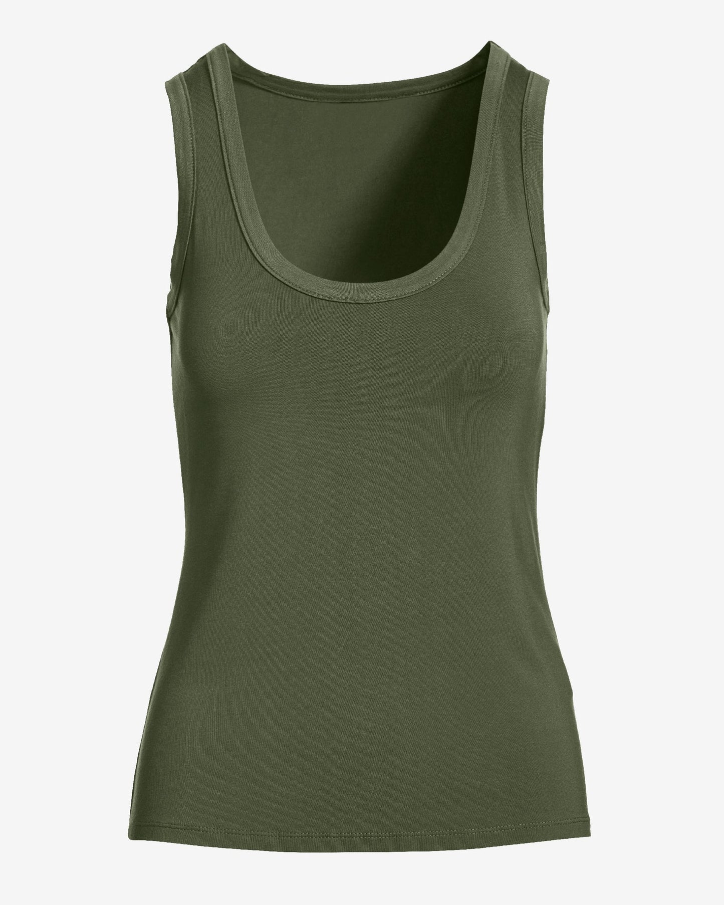 So Effortless Scoop-Neck Tank Top Moss Green