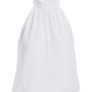 Gauze Mock Neck Bubble Hem Top White