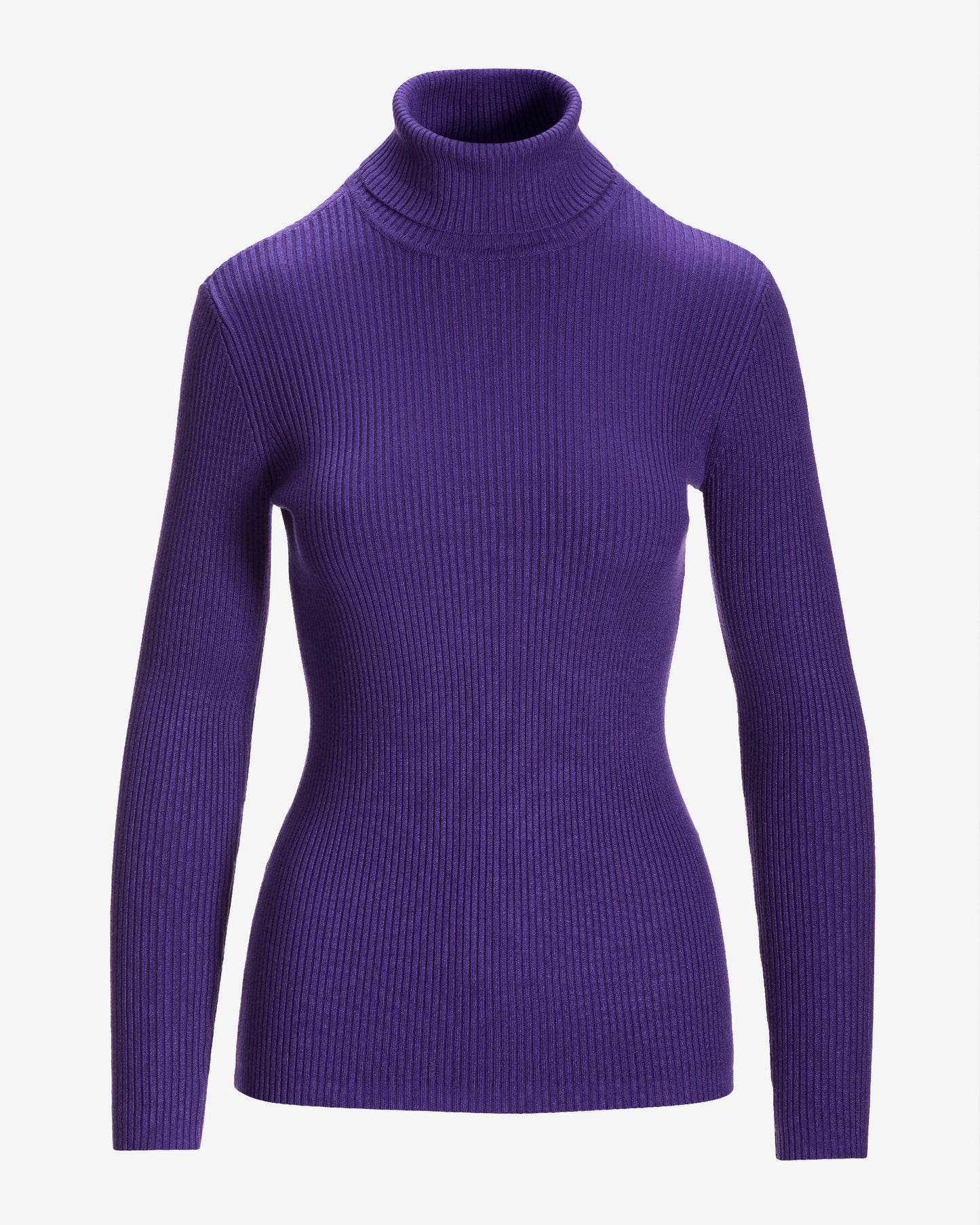Ribbed Turtleneck Sweater Royal Purple