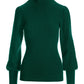 Puff Sleeve Turtleneck Sweater Emerald