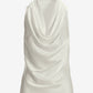 Marilyn Cowl-Neck Charmeuse Blouse Off White