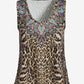 So Chic Safari Glam Leopard Jeweled Knit Top Safari Glam