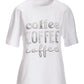 Coffee Faux Pearl Graphic Tee White