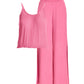 Gauze Blouson Top and Wide Leg Lounge Set Aurora Pink