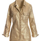Metallic Brushed Linen Utility Jacket Neutral