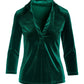 Velvet Collared Knit Top Green