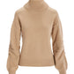 Ruched Sleeve Turtleneck Sweater Sesame