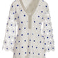 Daisy Lace Embellished Tunic Top White/Blue