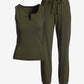 Ribbed Tank and Jogger Lounge Set Olive Night