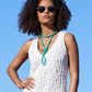 Long Layered Stone Necklace Turquoise