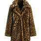 Leopard Print Versatile Collared Coat Brown Multi