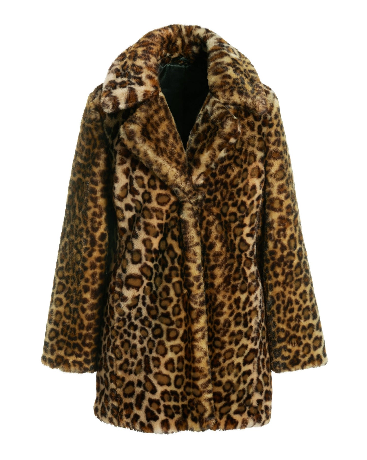 Leopard Print Versatile Collared Coat Brown Multi
