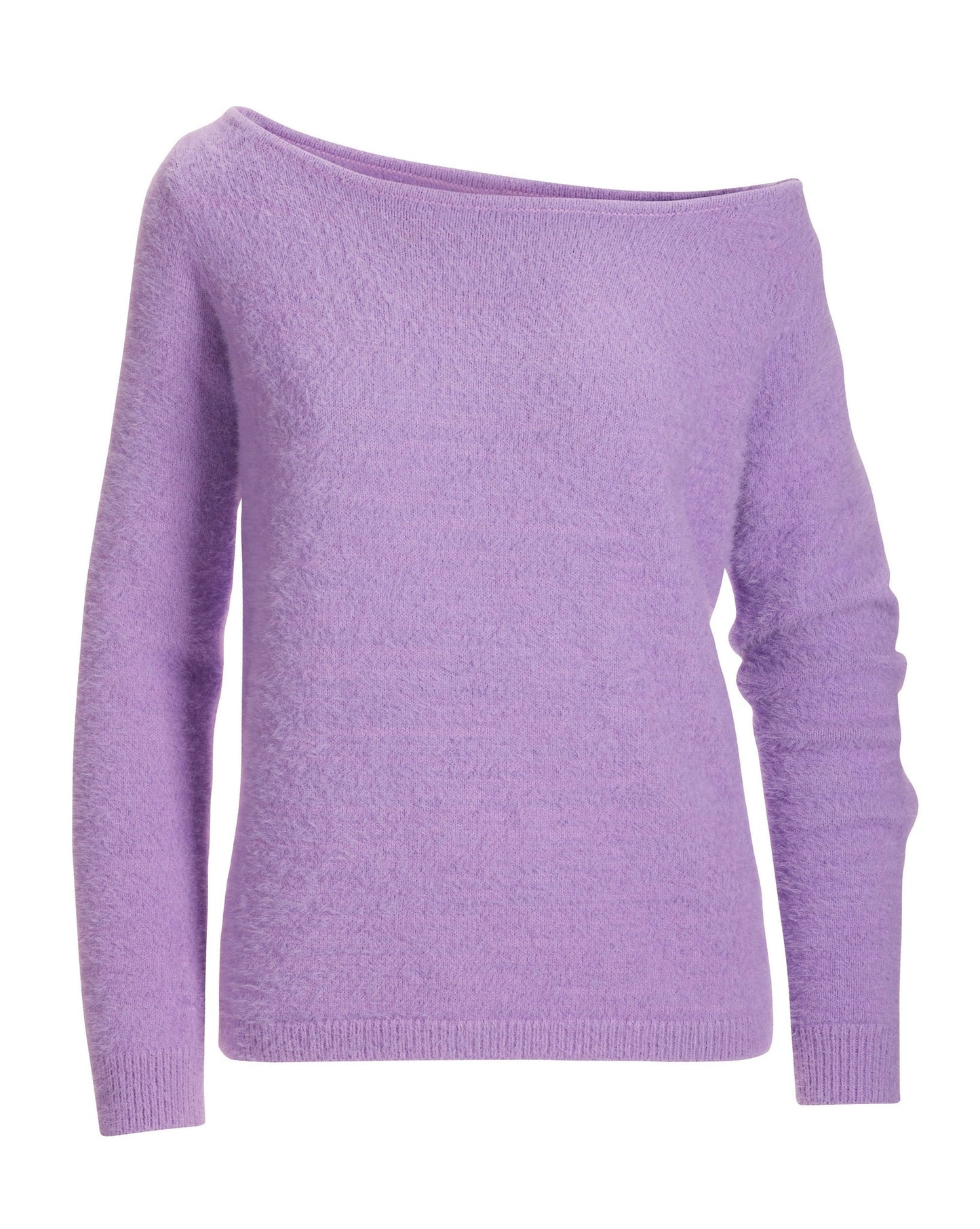 Plush Slouchy Sweater Sheer Lilac
