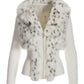 Snow Leopard Faux Fur Cardigan Off White Multi