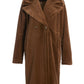 Plush Double-Breasted Teddy Coat Toffee