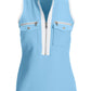 Sleeveless Chic Zip Top Airy Blue