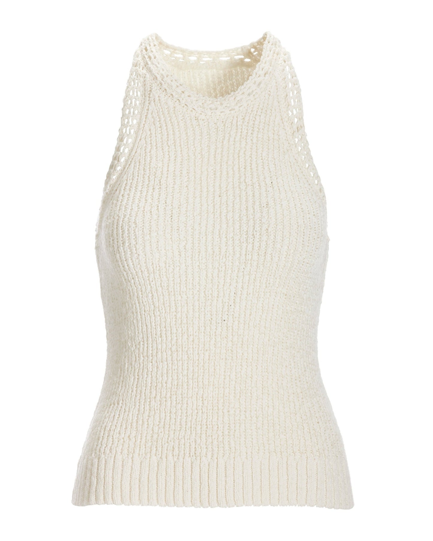 High Neck Sweater Tank Off White