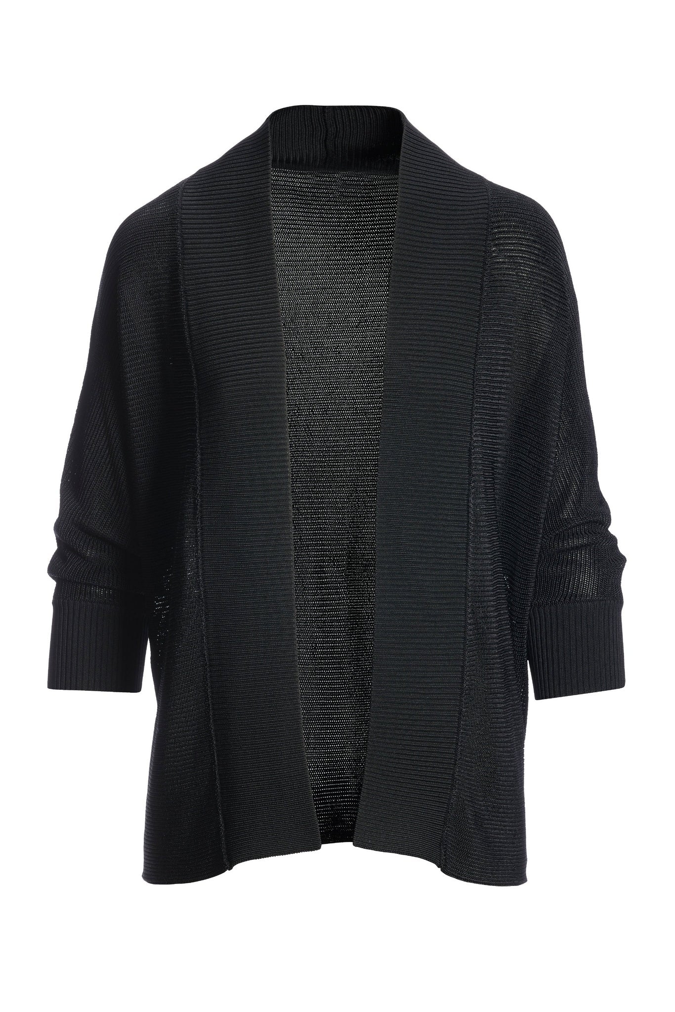 Short Effortless Cardigan Sweater Black
