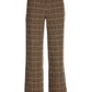 Plaid Modern High Waist Wide Leg Trouser Brown Multi