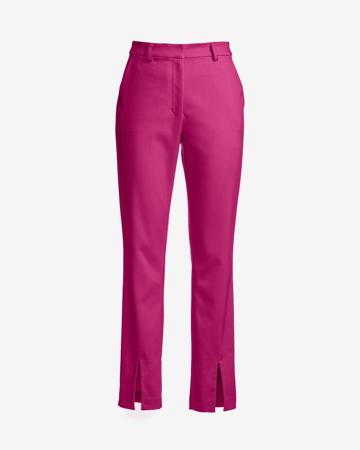 Newport Modern Slim Straight Leg Slit Front Trouser Pant Festival Fuchsia